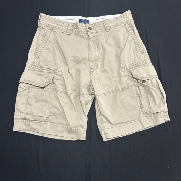Polo Ralph Lauren Other - Polo Ralph Lauren Mens Tan Khaki Cotton Twill Cargo Shorts Size 36 1463